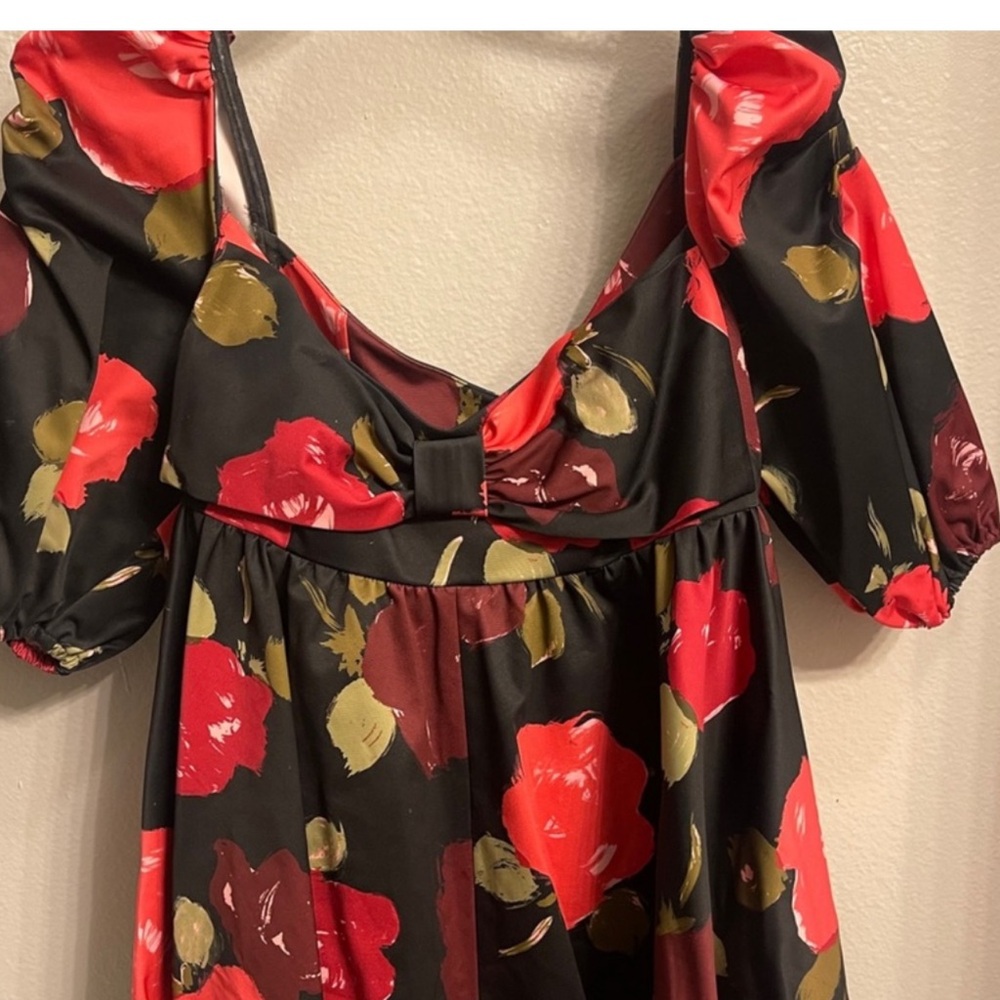 Kate Spade Black and Red Floral Mini Dress - Picture 5 of 6